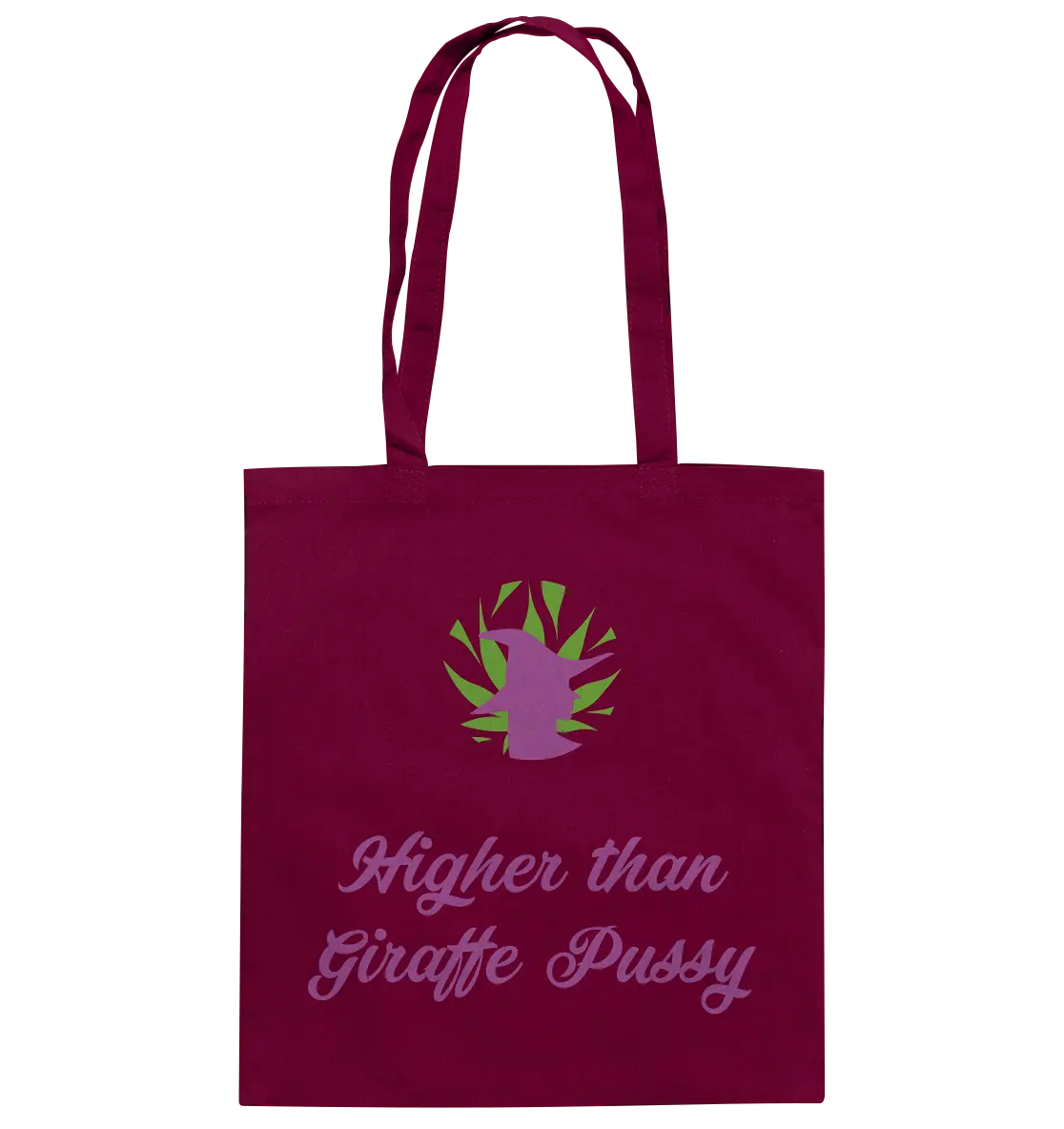 CBD Hexe Tasche "Higher than Giraffe Pussy" - Baumwolltasche Burgundy ca. 38x42