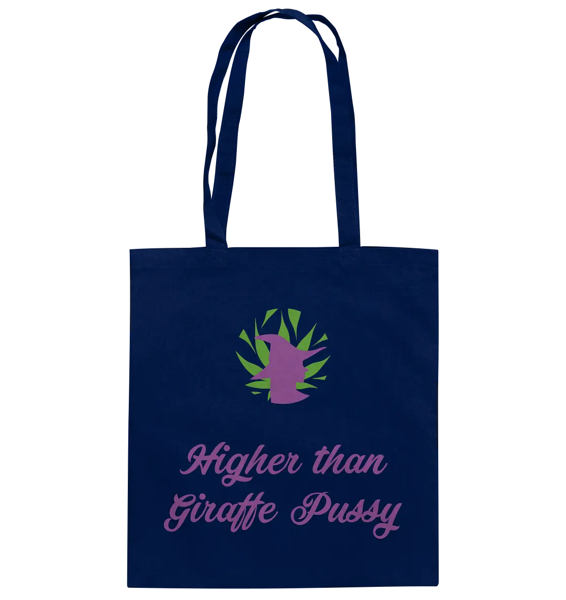 CBD Hexe Tasche "Higher than Giraffe Pussy" - Baumwolltasche French Navy ca. 38x42