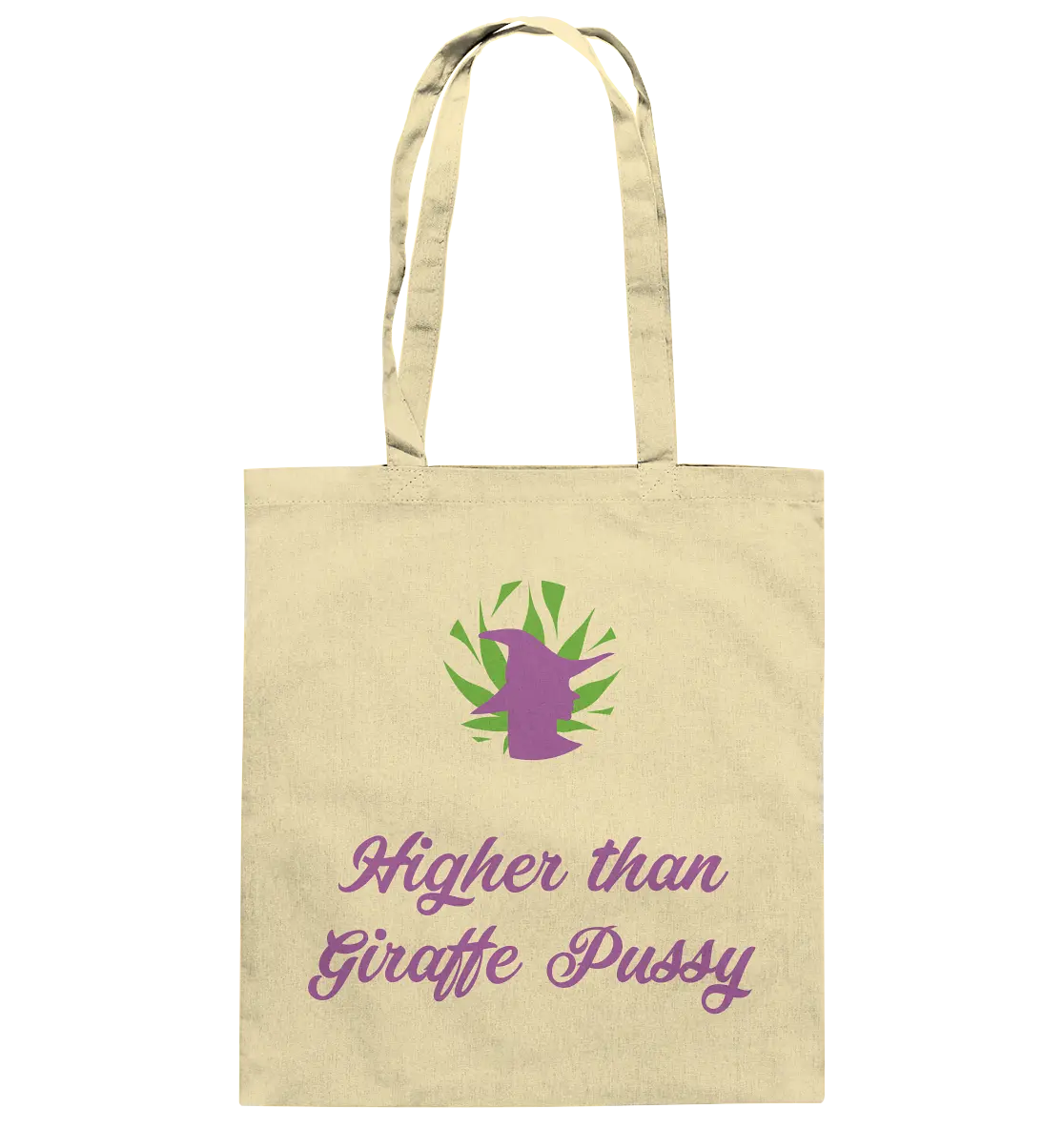 CBD Hexe Tasche "Higher than Giraffe Pussy" - Baumwolltasche Natural ca. 38x42