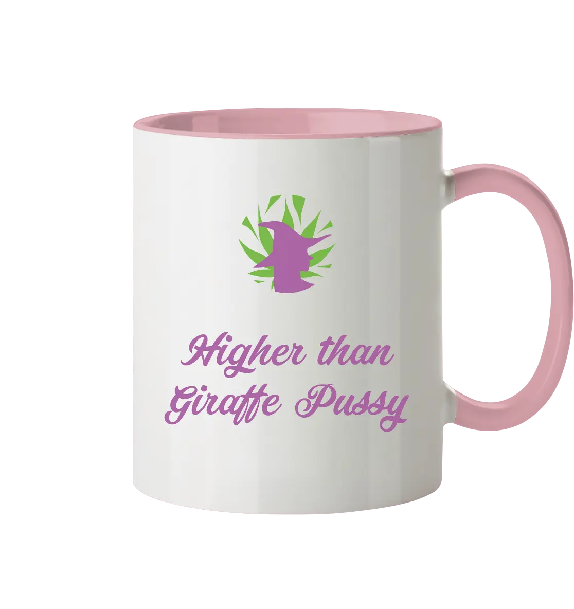 CBD Hexe Tasse "Higher than Giraffe Pussy" - Tasse zweifarbig Altrosa 330ml