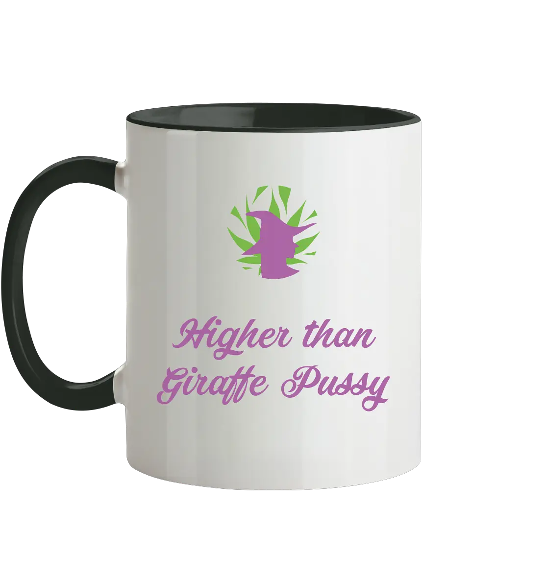 CBD Hexe Tasse "Higher than Giraffe Pussy" - Tasse zweifarbig