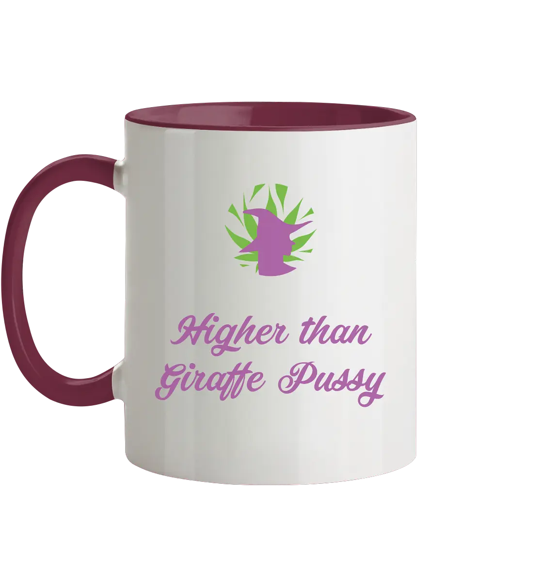 CBD Hexe Tasse "Higher than Giraffe Pussy" - Tasse zweifarbig