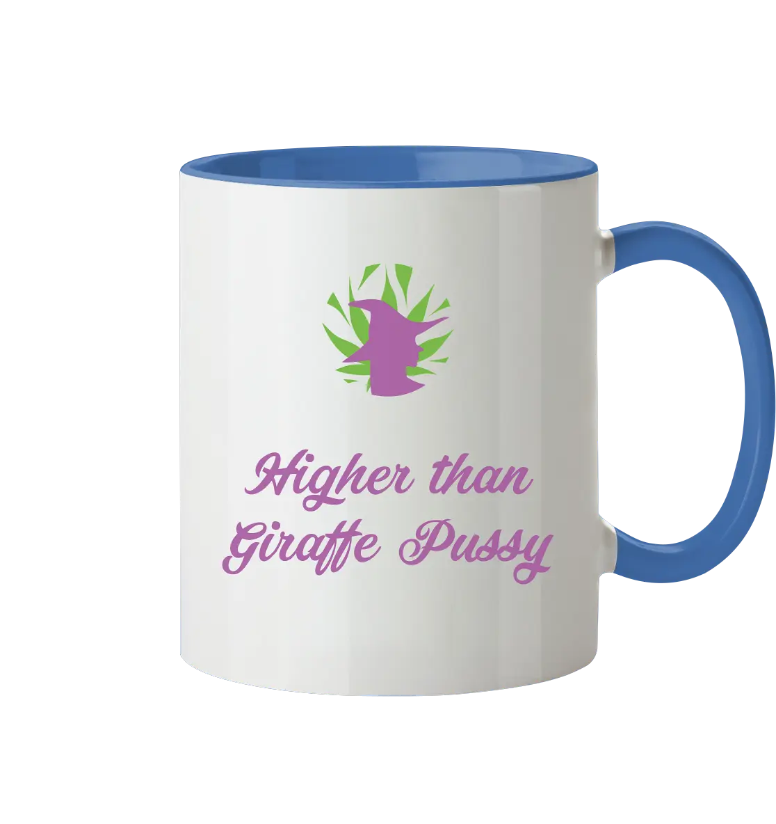 CBD Hexe Tasse "Higher than Giraffe Pussy" - Tasse zweifarbig Cambridge Blue 330ml