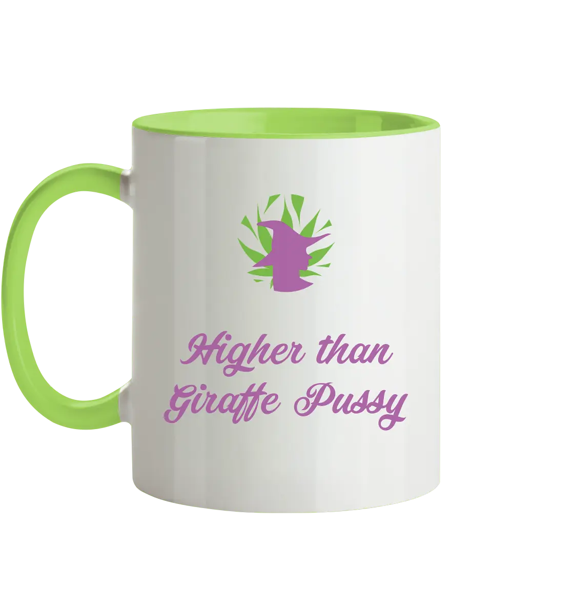 CBD Hexe Tasse "Higher than Giraffe Pussy" - Tasse zweifarbig