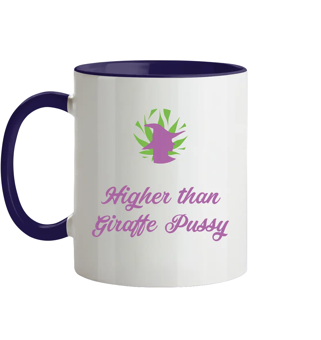 CBD Hexe Tasse "Higher than Giraffe Pussy" - Tasse zweifarbig