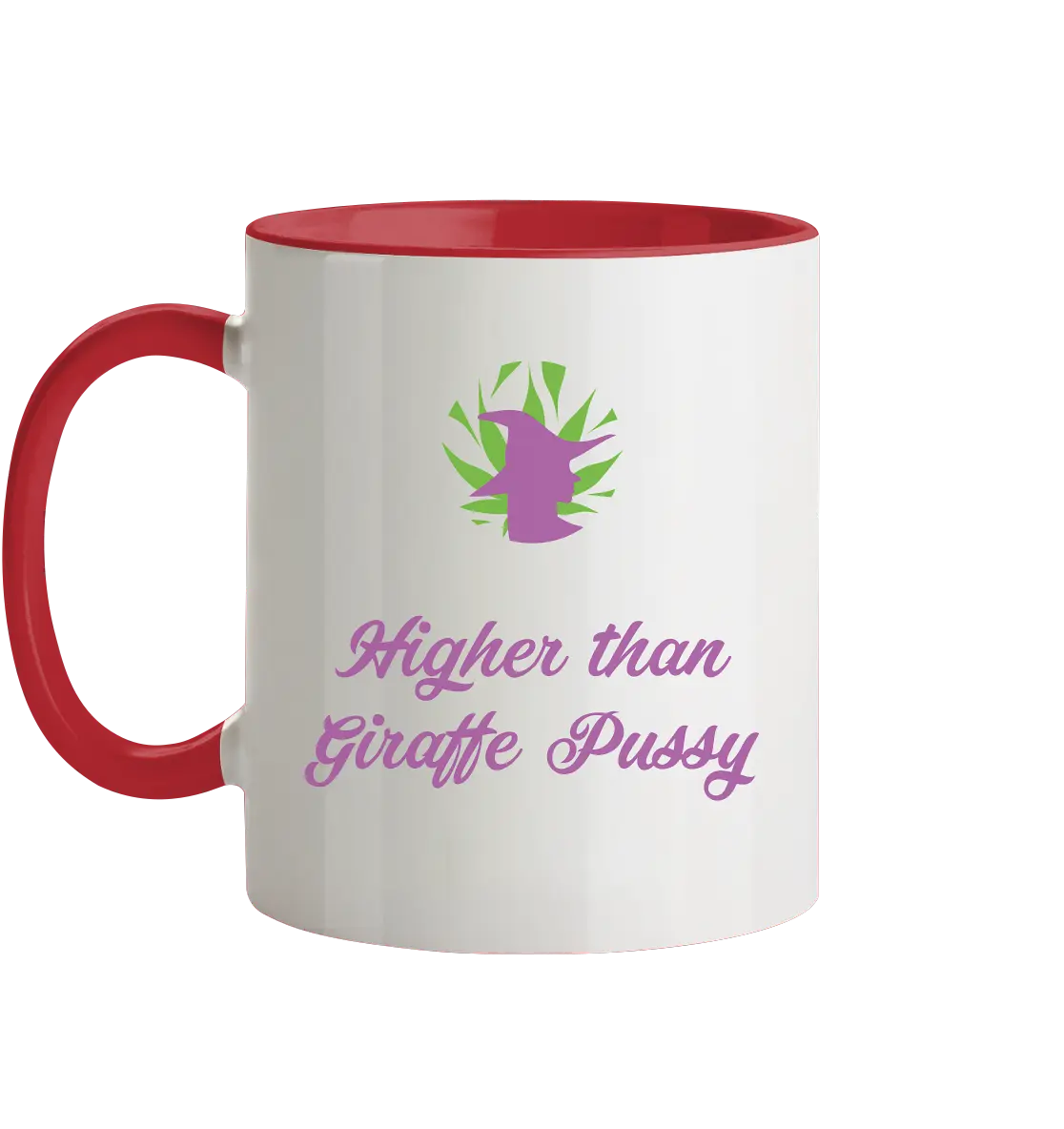 CBD Hexe Tasse "Higher than Giraffe Pussy" - Tasse zweifarbig