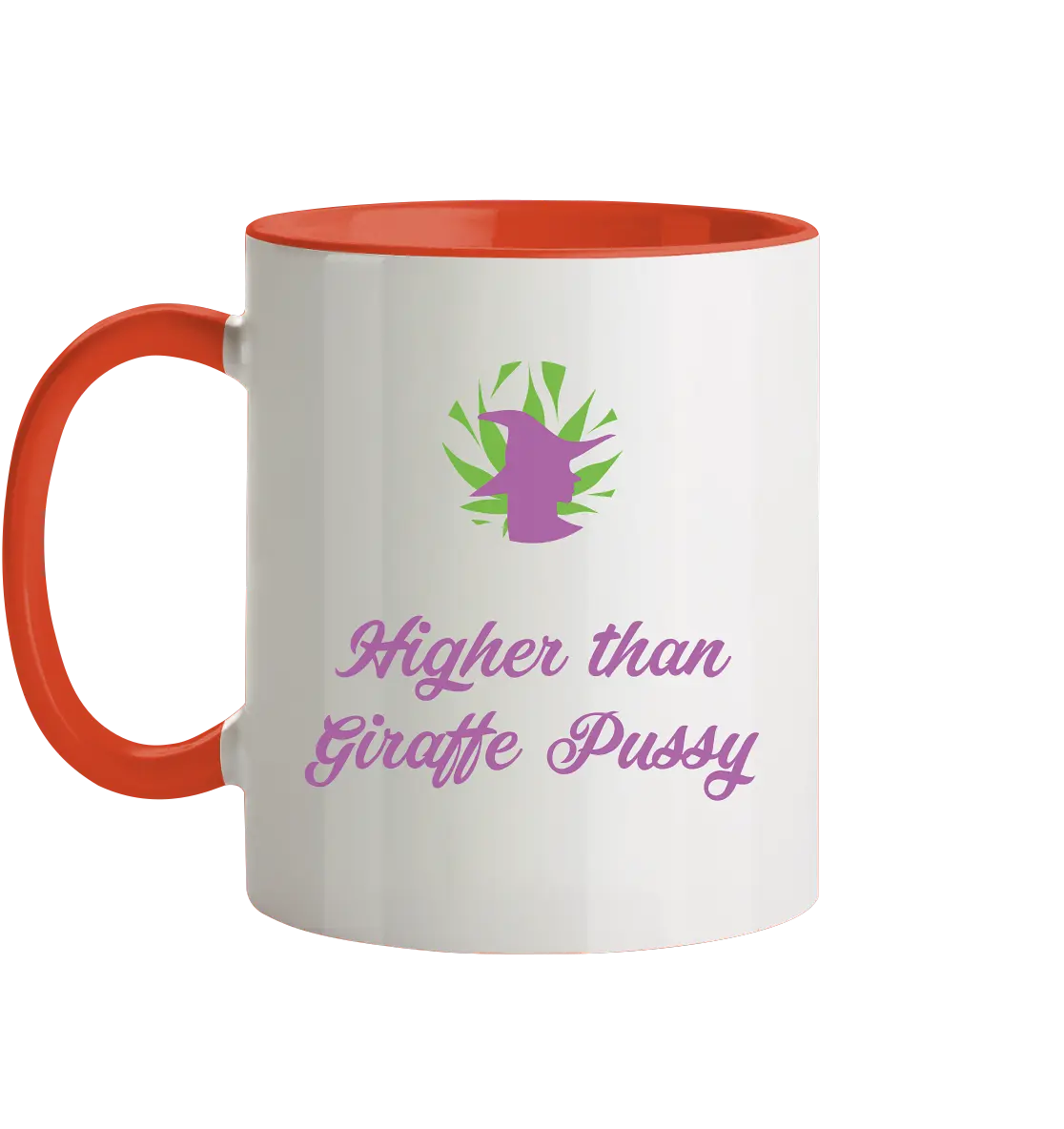 CBD Hexe Tasse "Higher than Giraffe Pussy" - Tasse zweifarbig