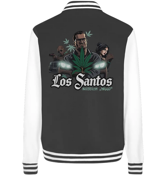 Los Santos "Mission Weed" - College Jacket Black White
