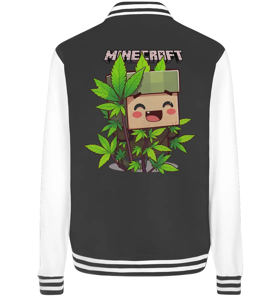 Minecraft Weed - College Jacket Black White