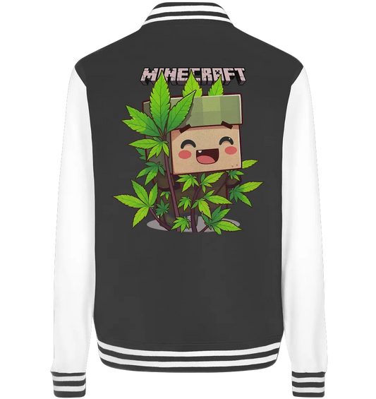 Minecraft Weed - College Jacket Black White