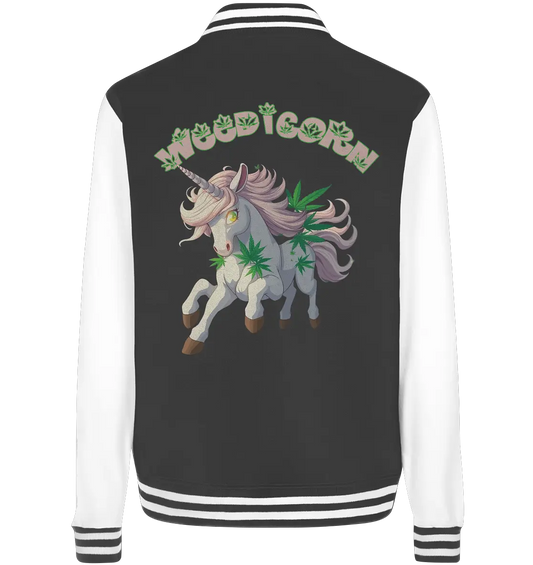 Weedicorn - College Jacket Black White