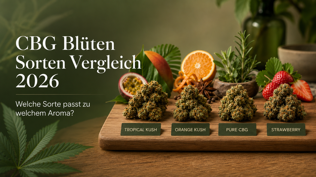 Verschiedene CBG Blüten Sorten im Vergleich nach Aroma und Qualität