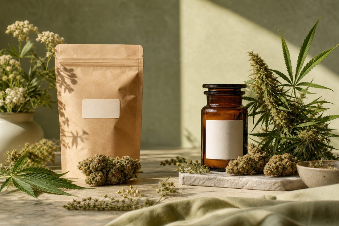 Neutrale Gegenüberstellung von CBD Blüten und medizinischem Cannabis