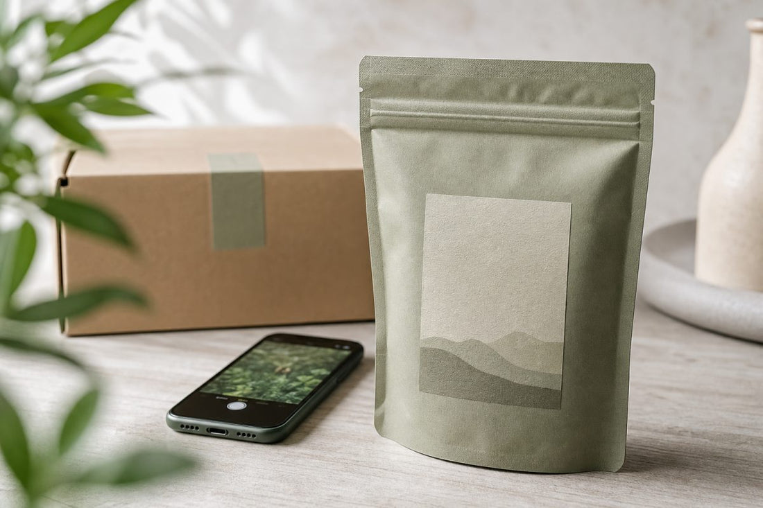 Ungeöffnete CBD-Blüten-Verpackung mit intakter Schweißnaht und Verschluss