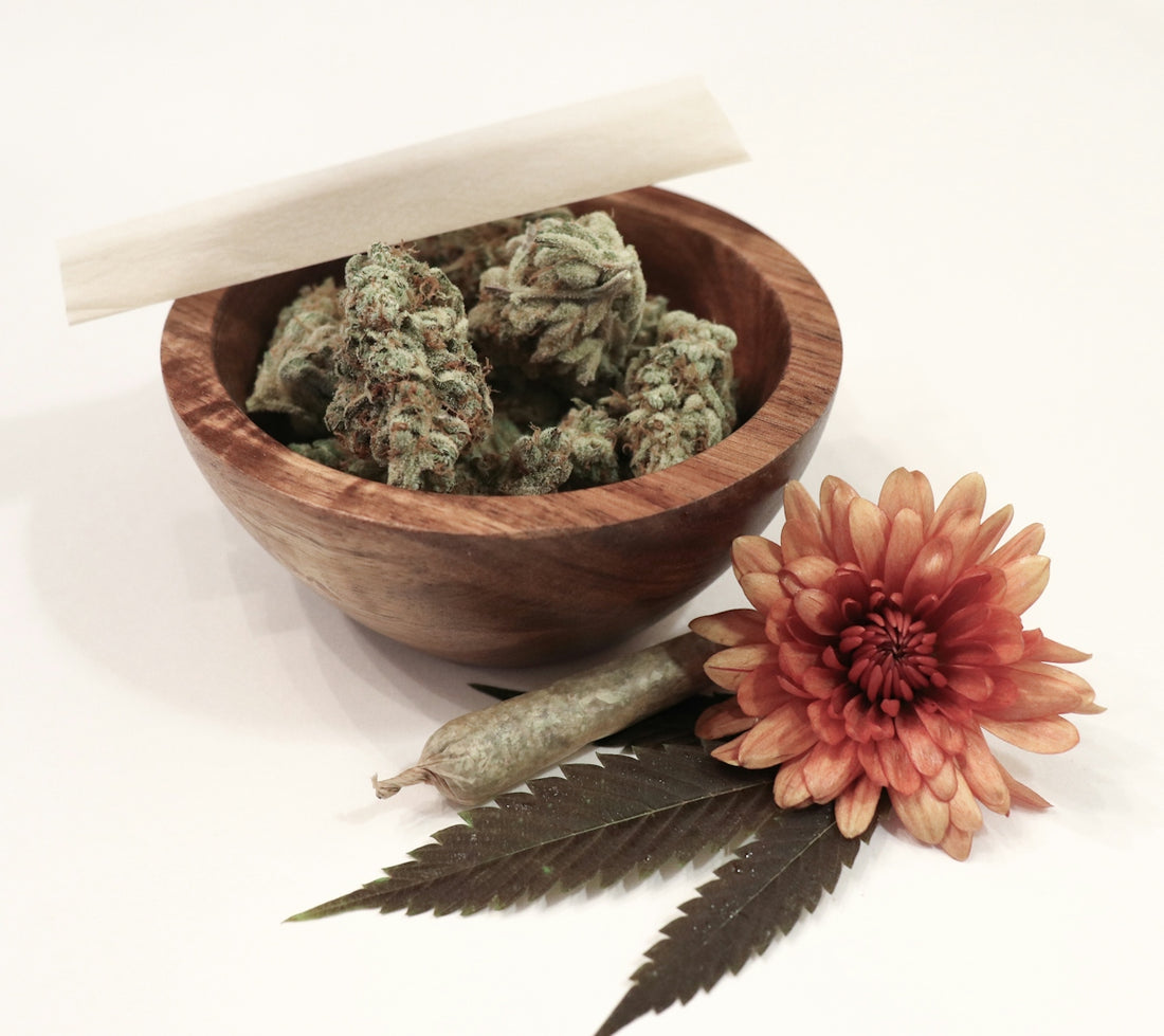 flower and kush on bowl