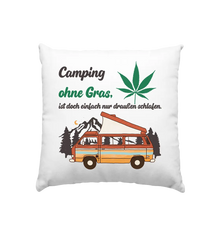 CBD Hexe Kissen - "Camping" - Kissen 40x40cm Weiss satiniert 40x40cm