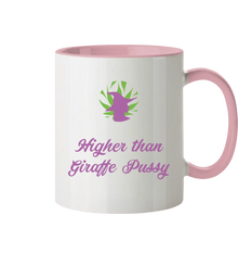 CBD Hexe Tasse "Higher than Giraffe Pussy" - Tasse zweifarbig Altrosa 330ml