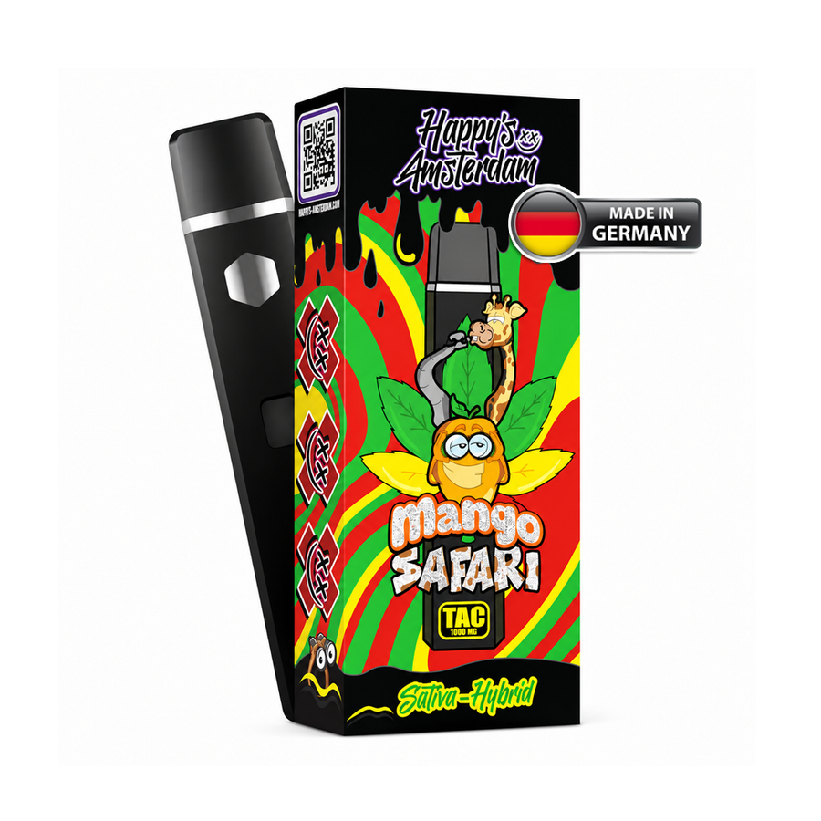 Happy's Amsterdam TAC Vape Mango Safari | 1000 mg TAC | Sativa Hybrid