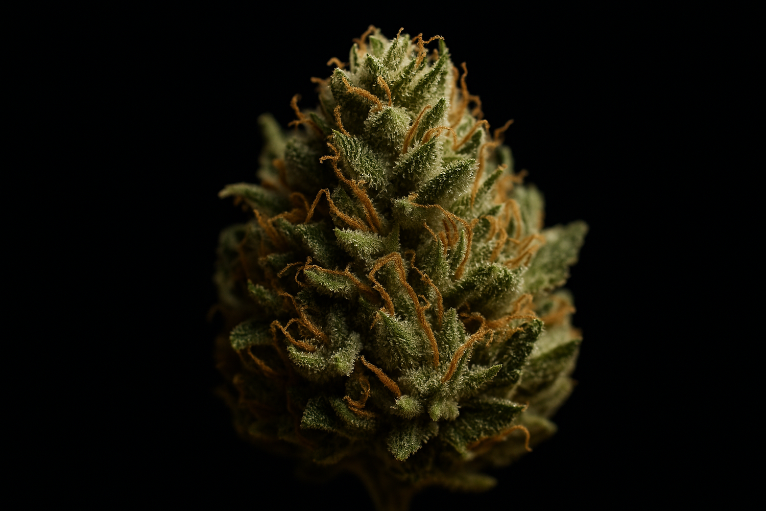 Nahaufnahme einer hochwertigen CBD Blüte mit sichtbaren Trichomen auf dunklem Hintergrund – Premium CBD Blüte von CBD Hexe® in natürlicher Struktur und Detailtiefe.